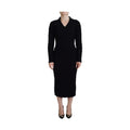 Dolce & Gabbana Black Wool Knitted Sheath Sweater Dress
