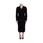 Dolce & Gabbana Black Wool Knitted Sheath Sweater Dress
