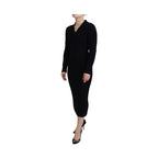 Dolce & Gabbana Black Wool Knitted Sheath Sweater Dress