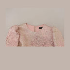 Dolce & Gabbana Pink Jaquard 3/4 Sleeve Sheath Midi Dress