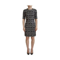 Dolce & Gabbana Black Gray Jacquard Sheath Bodycon Dress