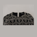 Dolce & Gabbana Black Gray Jacquard Sheath Bodycon Dress