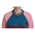 Dolce & Gabbana Blue Pink Queen Sequin Crystal Sweater