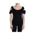 Dolce & Gabbana Black Tank Top Blouse Tassle Cotton Blouse