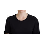 Dolce & Gabbana Black T-shirt Blouse Tassle Cotton Blouse