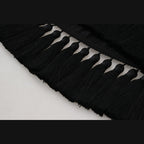 Dolce & Gabbana Black T-shirt Blouse Tassle Cotton Blouse