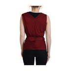 Dolce & Gabbana Bordeaux Silk Stretch Top Vest Blouse