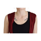 Dolce & Gabbana Bordeaux Silk Stretch Top Vest Blouse