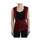Dolce & Gabbana Bordeaux Silk Stretch Top Vest Blouse