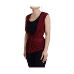 Dolce & Gabbana Bordeaux Silk Stretch Top Vest Blouse