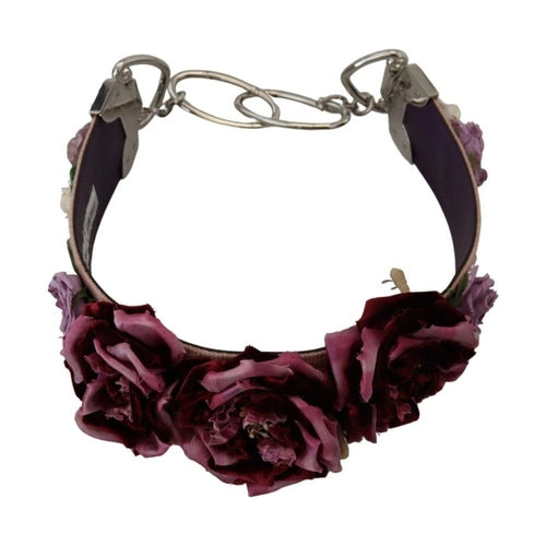 Dolce & Gabbana Multicolor Floral Appliques Metal Shoulder Strap