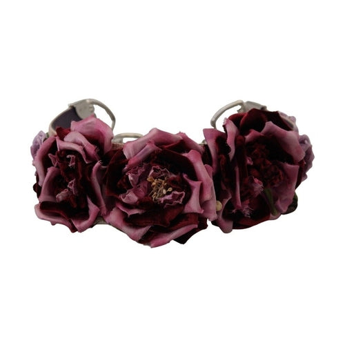 Dolce & Gabbana Multicolor Floral Appliques Metal Shoulder Strap