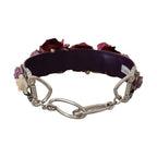 Dolce & Gabbana Multicolor Floral Appliques Metal Shoulder Strap