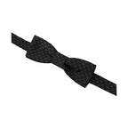 Dolce & Gabbana Black Pattern Silk Adjustable Neck Papillon Bow Tie