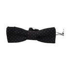 Dolce & Gabbana Black Pattern Silk Adjustable Neck Papillon Bow Tie