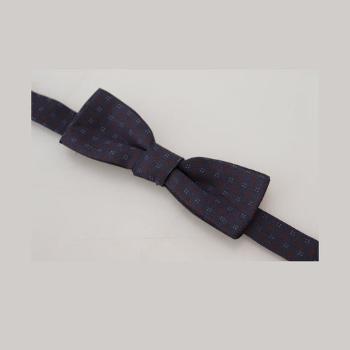 Dolce & Gabbana Blue Pattern Silk Adjustable Neck Papillon Bow Tie