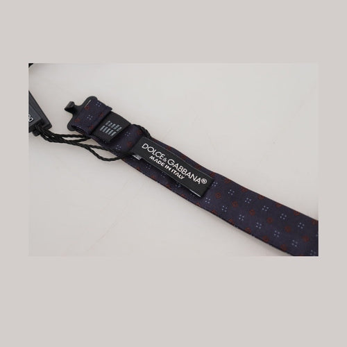 Dolce & Gabbana Blue Pattern Silk Adjustable Neck Papillon Bow Tie