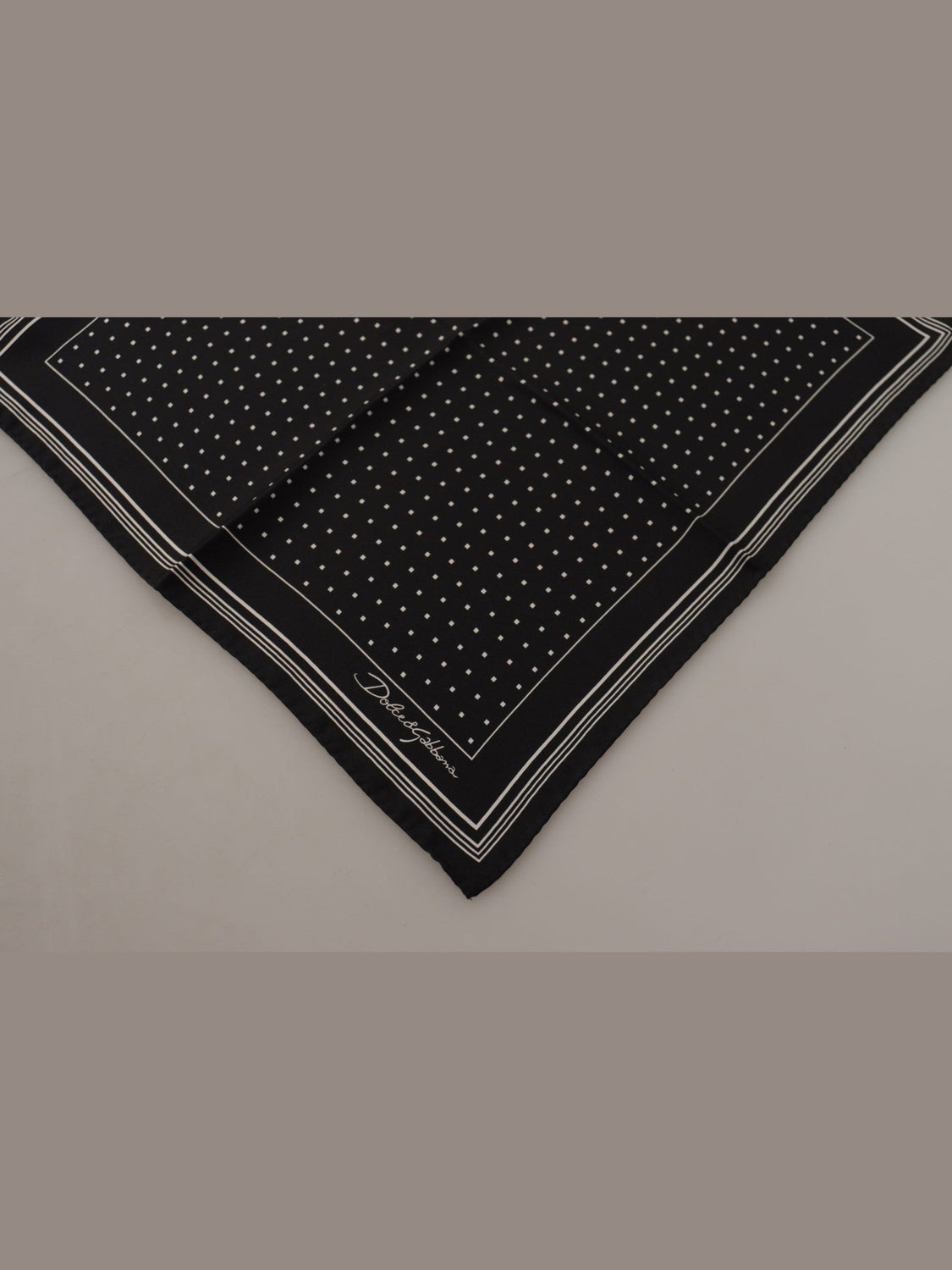 Dolce & Gabbana Black Polka Dots DG Logo Square Handkerchief