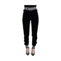 Dolce & Gabbana Black DG Logo Velvet Trouser Pants