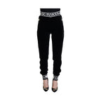 Dolce & Gabbana Black DG Logo Velvet Trouser Pants