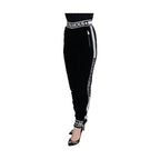 Dolce & Gabbana Black DG Logo Velvet Trouser Pants