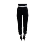 Dolce & Gabbana Black DG Logo Velvet Trouser Pants