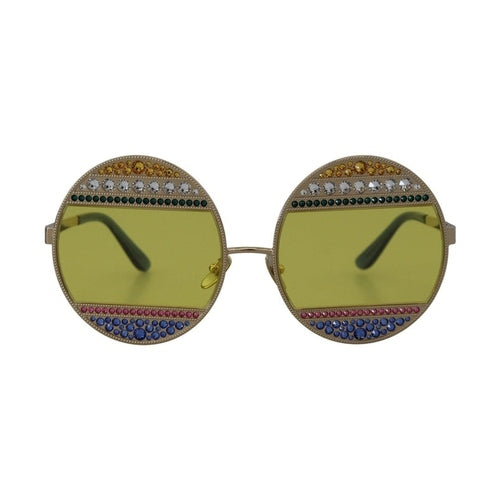 Dolce & Gabbana Gold Oval Metal Crystals Shades DG2209B Sunglasses
