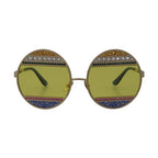 Dolce & Gabbana Gold Oval Metal Crystals Shades DG2209B Sunglasses