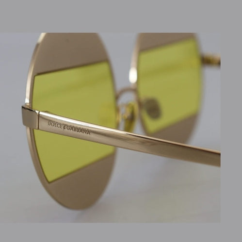 Dolce & Gabbana Gold Oval Metal Crystals Shades DG2209B Sunglasses