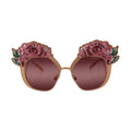 Dolce & Gabbana Pink Gold Rose Sequin Embroidery DG2202 Sunglasses