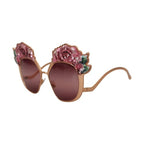 Dolce & Gabbana Pink Gold Rose Sequin Embroidery DG2202 Sunglasses