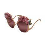 Dolce & Gabbana Pink Gold Rose Sequin Embroidery DG2202 Sunglasses