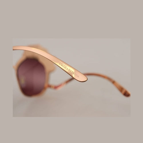 Dolce & Gabbana Pink Gold Rose Sequin Embroidery DG2202 Sunglasses
