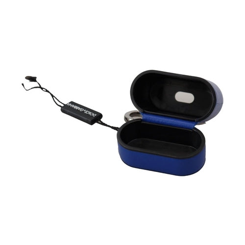 Dolce & Gabbana Blue Leather Silver Metal Logo Airpods Case
