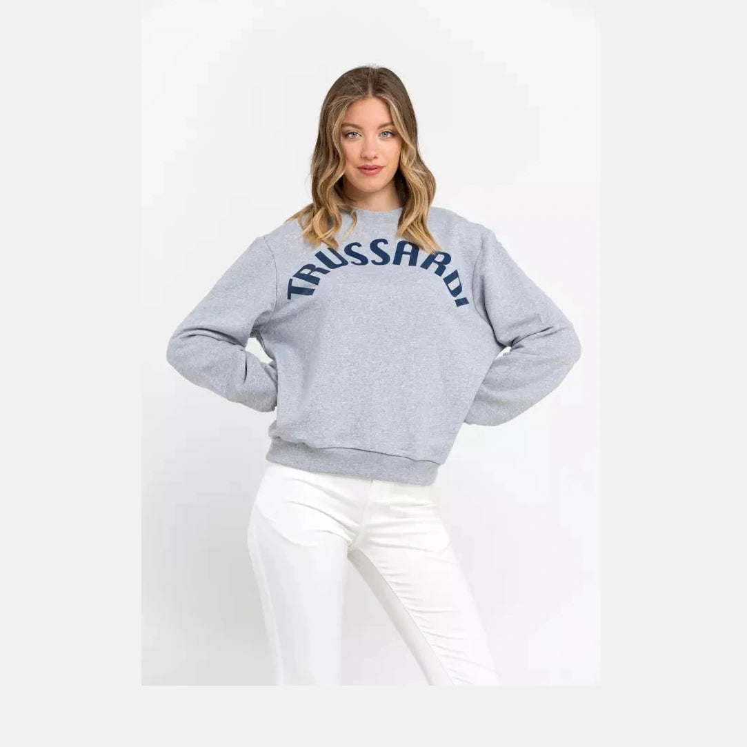 Trussardi Gray Cotton Women Sweatshirt