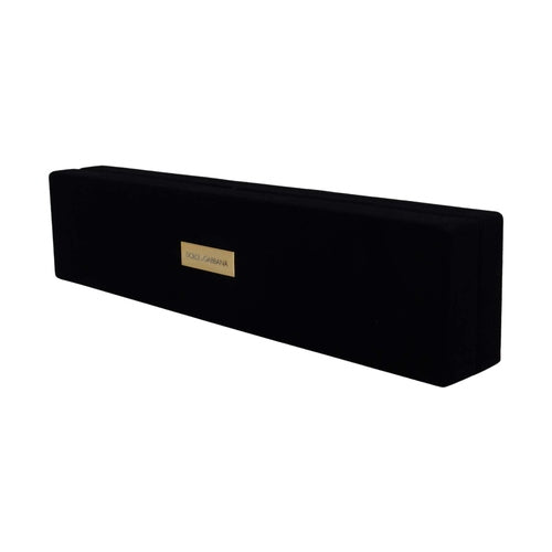 Dolce & Gabbana Black Velvet Logo Plaque Storage Bracelet Jewelry Box