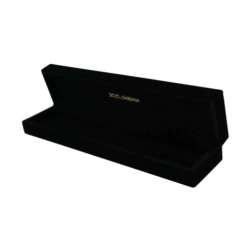 Dolce & Gabbana Black Velvet Logo Plaque Storage Bracelet Jewelry Box