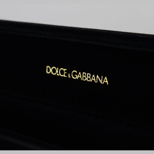 Dolce & Gabbana Black Velvet Logo Plaque Storage Bracelet Jewelry Box