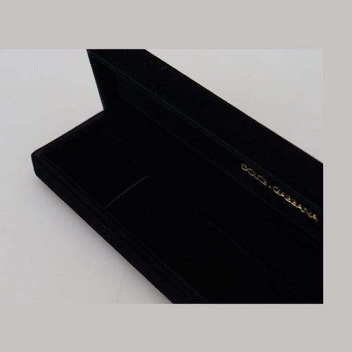 Dolce & Gabbana Black Velvet Logo Plaque Storage Bracelet Jewelry Box