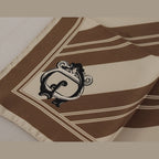 Dolce & Gabbana Brown Stripes DG Logo Square Mens Handkerchief Scarf