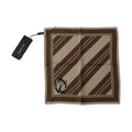 Dolce & Gabbana Brown Stripes DG Logo Square Mens Handkerchief Scarf