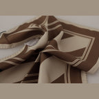 Dolce & Gabbana Brown Stripes DG Logo Square Mens Handkerchief Scarf