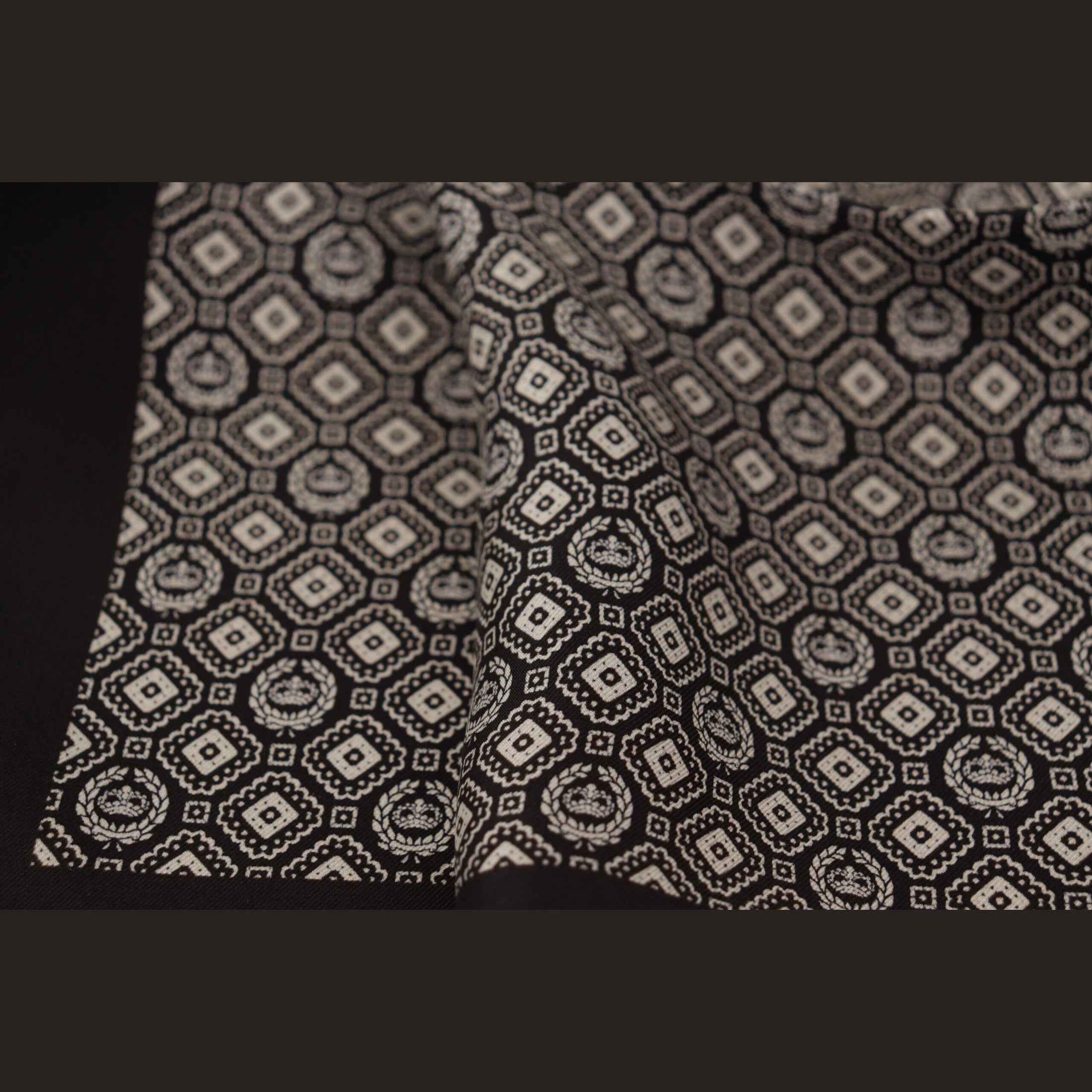 Dolce & Gabbana Black Patterned DG Logo Square Handkerchief Scarf