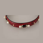 Dolce & Gabbana Red Exotic Leather Crystals Bag Shoulder Strap