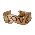 Dolce & Gabbana Gold Leather LOVE Patch Bag Shoulder Strap
