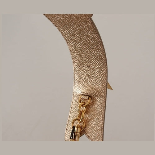 Dolce & Gabbana Gold Leather LOVE Patch Bag Shoulder Strap