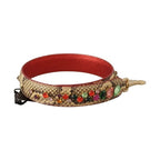 Dolce & Gabbana Beige Exotic Leather Crystals Shoulder Strap