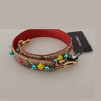 Dolce & Gabbana Beige Python Leather Crystals Shoulder Strap