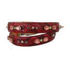 Dolce & Gabbana Red Exotic Leather Crystals Reversible Shoulder Strap