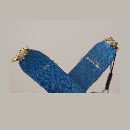 Dolce & Gabbana Beige Python Leather Floral Studded Shoulder Strap